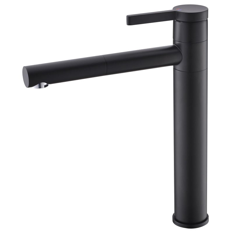CIENCIA Bathroom Sink Faucet Single Handle Brass Vessel Sink Faucet 360Â°Rotating Spout Tall Basin Mixer Tap Black, BB6112C - Image 1